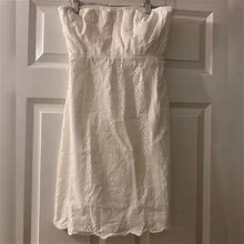 J. Crew Dresses | J. Crew White Eyelet Strapless Dress Size 0 | Color: White | Size: 0P