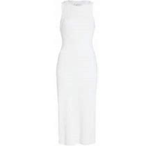 Vince Women's Rib-Knit High Neck Tank Midi-Dress - Optic White - Size Small
