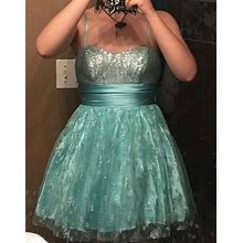 B. Darlin Seafoam Green Short Prom Dress Size 5/6