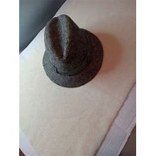 Hats For Men, Grey, Small, Knit, Fedora, Grey Ribbon, Cloth Tweed