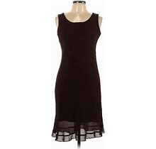 Chadwicks Cocktail Dress - Sheath Scoop Neck Sleeveless: Brown Print Dresses - Women's Size 10