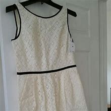 Lauren Ralph Lauren Dresses | Nwt $154 Ralph Lauren Lace Sheath Dress Petite 8P | Color: Black/White | Size: 8P