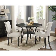 New Classic Furniture Crispin 5-Piece Wood Dining Set With 48 in. Round Dining Table And 4 Chairs, Natural