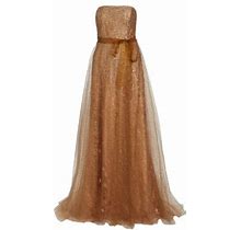 Rene Ruiz Collection Women's Strapless Sequin-Embellished Gown - Gold - Size 4