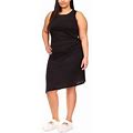 Michael Kors Dresses | Plus Size Draped Asymmetrical-Hem Dress In Black | Color: Black | Size: 2X