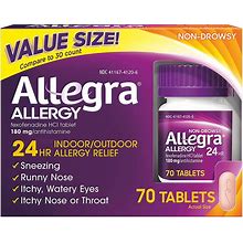 Allegra Allergy 24 Hr Tablets - 70 Ct.. Allegra