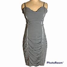 Supertrash Dresses | Nwot The Edge By Supertrash Gray Chiffon Gathered Dress Size Xs | Color: Gray | Size: Xs