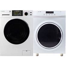 Equator Digital Touch Apartment 110V Set 18Lbs Washer+3.5Cf Vented Sensor Dryer In White | 33.5 H X 47.1 W X 24.8 D In | Wayfair