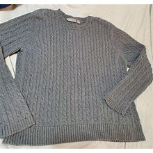 Croft&Barrow Long Sleeve Cable Knit Gray Sweater Youth Size Xl