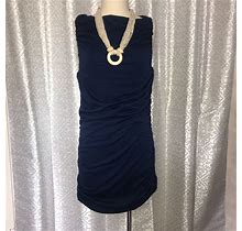Venus Dresses | Venus Heather Blue Ruched Dress | Color: Blue | Size: L