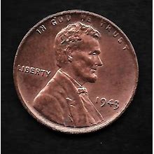 1943-P Copper Coated Wartime Lincoln Cent. - Free Shipping!