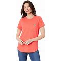 Carhartt Force Relaxed Fit Midweight Pocket T-Shirt Women's Clothing Coral Glow : SM