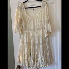 Free People Dresses | Free People. Small/Petite Cream Ruffled Dress. | Color: Cream | Size: Sp