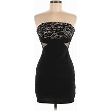 Ruby Rox Cocktail Dress - Mini Strapless Strapless: Black Dresses - Women's Size 6