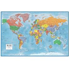 Swiftmaps World Premier Wall Map Poster Mural 24H X 36W Laminated.