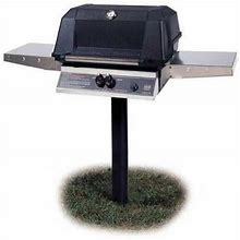 Mhp WNK Model Heritage Series Natural Gas Grill With Drop Down Shelves On 3 in. - Ground Post