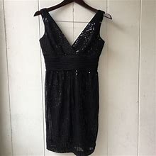 London Times Dresses | London Times Petite Black Sequin Dress | Color: Black | Size: 2P
