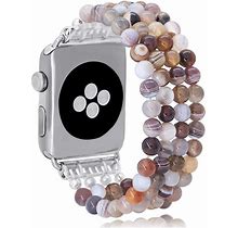KAI Top Beaded Bracelet Compatible With Apple Watch Band 38Mm/40Mm/41Mm/42Mm/44Mm/45Mm/49Mm, Fashion Natural Stone Beaded Elastic Replacement
