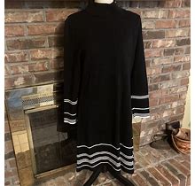 Ann Taylor Petite Black Knit Long Sleeve XLP Sweater Dress