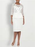 Giovanna Signature 3/4 Sleeve Embellished Shift Dress | White | Womens 16 | Dresses Shift Dresses | Embellished|Lace Trim | Easter Fashion