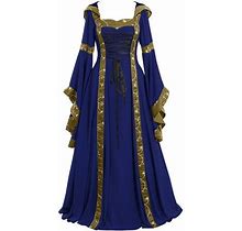 Winter Fall Dresses For Women Wedding Guest Long Sleeve Vintage Celtic Floor Length Renaissance Gothic Dress