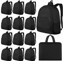 Reginary 24 Pcs Backpack 17" Backpacks Foldable Lightweight Bookbags Student Outdoor Travel School Book Bag With Storage Bag (Black)