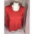 Chadwicks Women Salmon Color Blouse Long Sleeve Size L Made In China