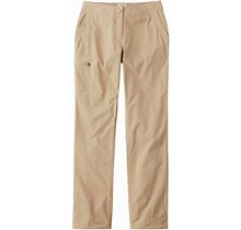Women's Water-Repellent Comfort Trail Pants, Mid-Rise Straight-Leg Coastal Dune 6 Petite, Nylon Blend Synthetic L.L.Bean