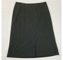 Petite Sophisticate Gray Knee Length A-Line Career Skirt - Size 8