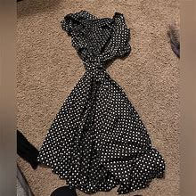 J. Crew Dresses | Black Jcrew Tie Dress Polka Dot Dress - Size 0 | Color: Black | Size: 0