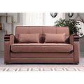 Hancock Brown Fabric Upholstered Convertible Sleeper Sofa With Storage