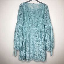 Free People Dresses | Free People Ruby Crochet Lace Mini Dress | Color: Blue | Size: M