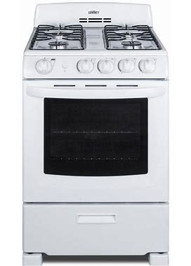Summit Appliance White Pearl 24-In 4 Burners 2.9-Cu Ft Freestanding Natural Gas Range (White) | RG244WS1