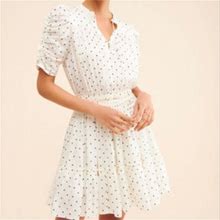 Current Air Dresses | Current Air Los Angeles White Polka Dot Dress With Smocked Waist $138 | Color: White | Size: M