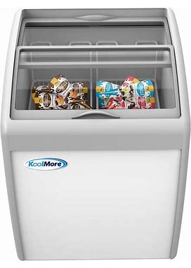 5.7 Cu. Ft. Manual Defrost Commercial Chest Freezer Ice Cream Display In White