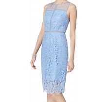 Adrianna Papell Dresses | Nwt Adrianna Papell Lace Sheath Cocktail Dress | Color: Blue/Silver | Size: 2