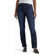 Petite Lee® Flex Motion Straight-Leg Jeans, Women's, Size: 8 Petite, Light Blue