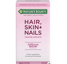 Nature's Bounty Optimal Solutions Hair, Skin & Nails Formula, 60 Coated Caplets