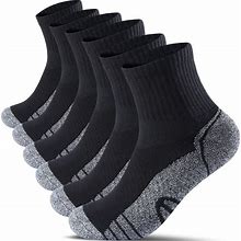 Begrily Cotton Quarter Athletic Socks For Men, Performance Cushioned Mens Ankle Sock 6-Pack