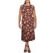 Lauren Ralph Lauren Womens Crepe Floral Midi Dress