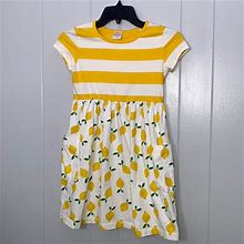 Hanna Andersson Dresses | Hanna Andersson Girls Short Sleeve Yellow Lemon Dress Size 130 (8) | Color: White/Yellow | Size: 8G