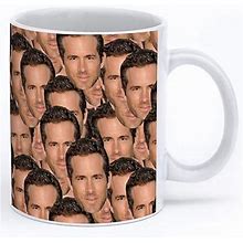 Spreadshoes Ryan Reynolds Mug 11Oz White Ceramic Coffee Cup With Ryan Reynolds Collage