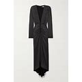 Veronica Beard Kiah Ruched Crystal-Embellished Jersey Maxi Dress - Women - Black Dresses - M