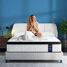 Inofia Full Mattress 12 Inch - Multilayer Hybrid Full Size Mattress In A Box, Memory Foam And Pocket Spring Mattress With Dual Knitted Fabrics For