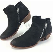 Sam Edelman Black Suede Side Zip Ankle Fashion Boots Bootie Size 5.5 m