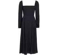 Reformation Women's Sigmund Squareneck Midi-Dress - Black - Size 2