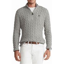 Polo Ralph Lauren Men's Grey Big & Tall Cable Knit Cotton Sweater, 4XB