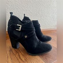 Tommy Hilfiger Shoes | Tommy Hilfiger Ankle Boots Black With Gold Detail | Color: Black | Size: 8.5