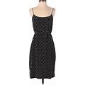 J.Crew Casual Dress - Sheath Square Sleeveless: Black Polka Dots Dresses - Women's Size 2