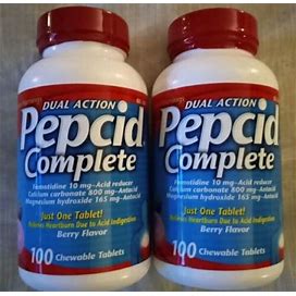 Pepcid Complete 10Mg Tablets - Two Bottles 100X2÷200 Exp Date 2025